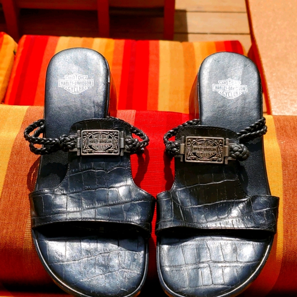 Harley Davidson leather flat sandals